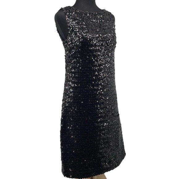 Marchesa Notte LBD Little Black Dress Sequins Mini Dress Party Standout Sz 2 - Picture 1 of 16